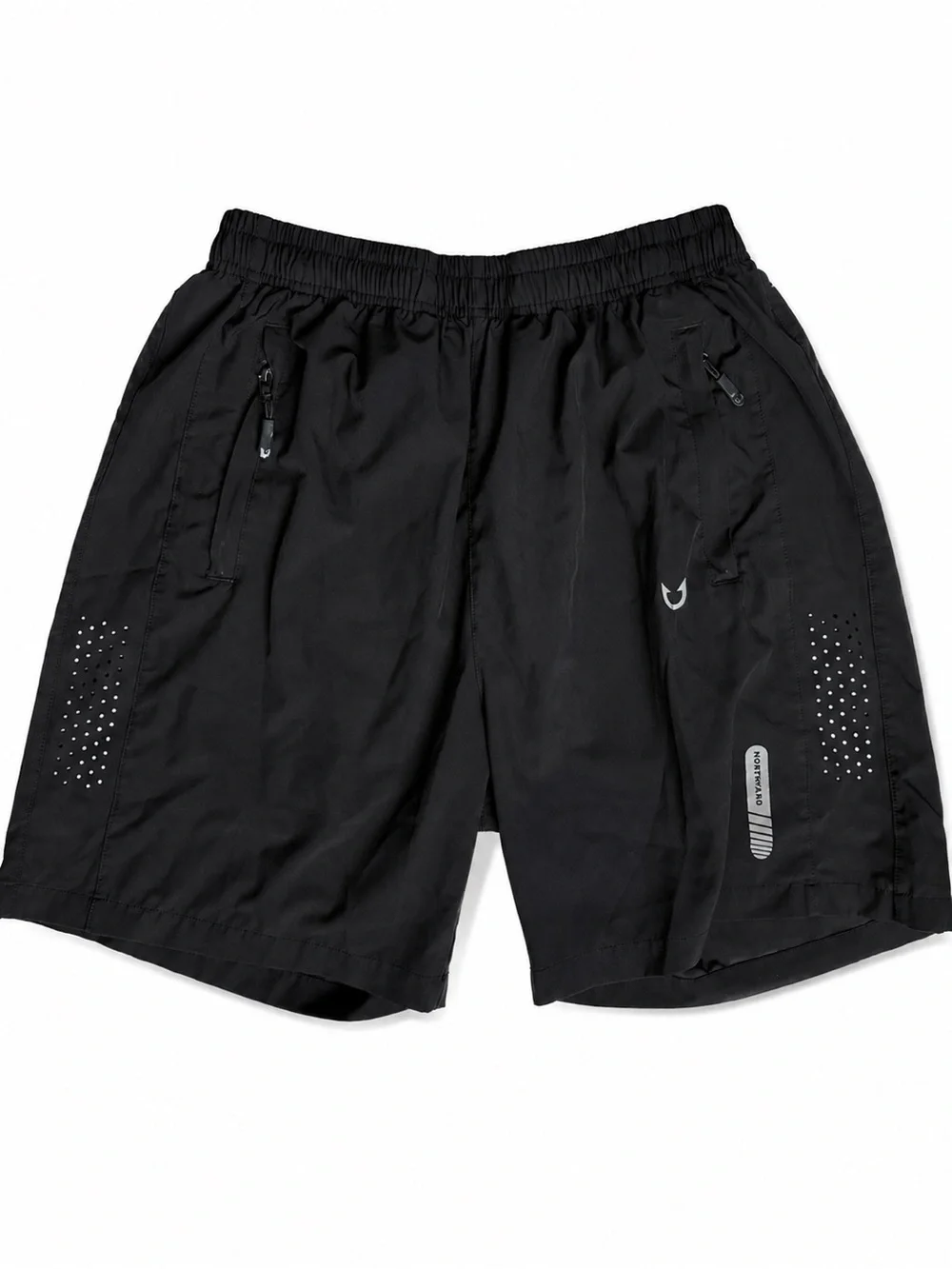 Northyard Black Athletic Running Shorts Zip Pockets Size M